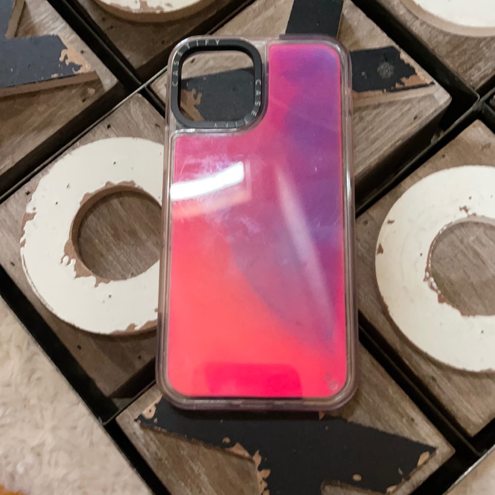 Excellent condition, IPhone 12 Pro, pink and purple Casetify case